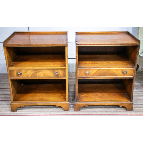 193 - BEDSIDE TABLES, 67cm H x 51cm x 31cm, a pair, Georgian style mahogany, each with single drawer. (2)