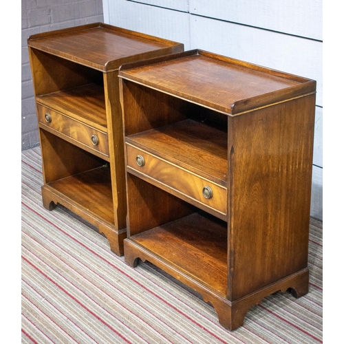 193 - BEDSIDE TABLES, 67cm H x 51cm x 31cm, a pair, Georgian style mahogany, each with single drawer. (2)