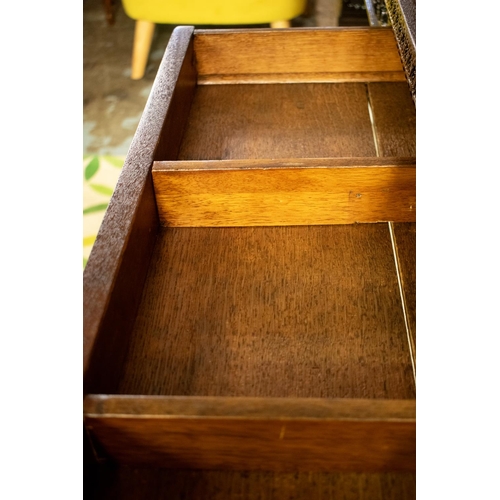 183 - SERVING TABLE, 87cm H x 179cm x 48cm, late Victorian ebonised in Neo Classical taste with two divide... 