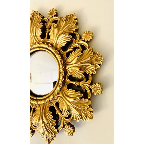 432 - CONVEX MIRRORS, a collection of nine, Regency style, gilt frames, of various designs and sizes, 30cm... 