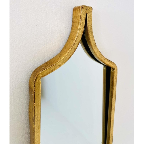 436 - ACCENT WALL MIRRORS, a pair, gilt frames, 144cm x 14cm. (2)