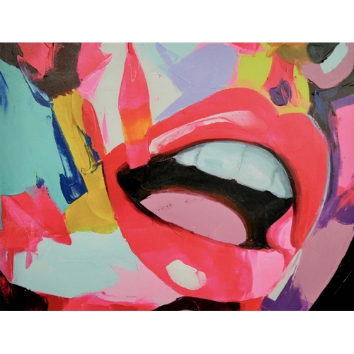 431 - CONTEMPORARY SCHOOL, untitled portrait, acrylic on canvas, 120cm x 100cm.