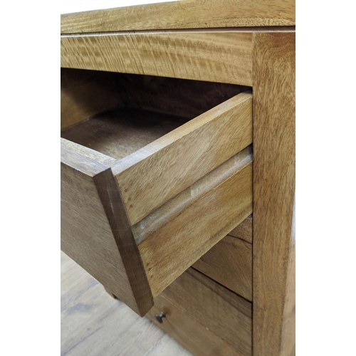 427 - DESK, 120cm x 500cm x 76cm, contemporary, with four drawers, to one side.