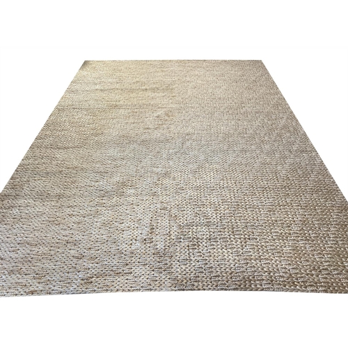 101 - CONTEMPORARY WOVEN JUTE CARPET, 366cm x 277cm.