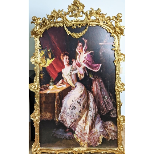 140 - ROMANTICISM PRINTS, 150cm x 95cm, a set of two in gilt frames, one with green detail. (2)