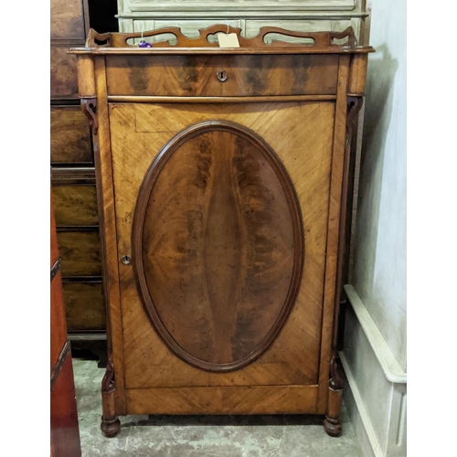 267 - SIDE CABINET, 19th century Continental mahogany, fitted with a single drawer over a single door, 143... 