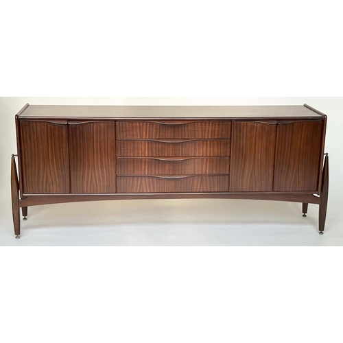 285 - SIDEBOARD, mid 20th century teak Danish style with drawers and doors, 184cm W x 78cm H x 46cm D.