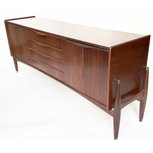 285 - SIDEBOARD, mid 20th century teak Danish style with drawers and doors, 184cm W x 78cm H x 46cm D.