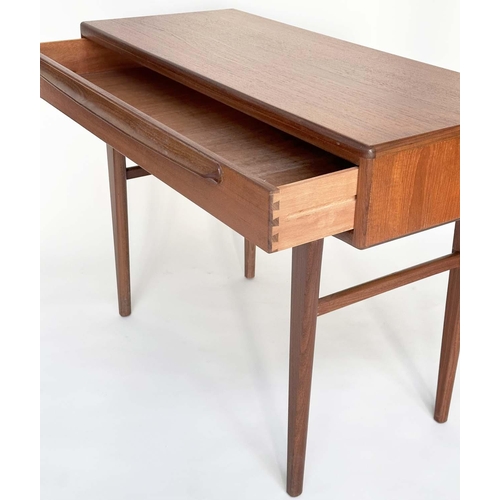 287 - WRITING TABLE BY 'YOUNGER', mid 20th century teak with frieze drawer, 106cm W x 45cm D x 78cm H.