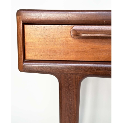 287 - WRITING TABLE BY 'YOUNGER', mid 20th century teak with frieze drawer, 106cm W x 45cm D x 78cm H.