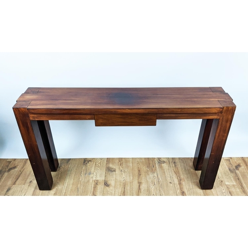 304 - CONSOLE TABLE, contemporary design, 140cm x 29.5cm x 26cm.