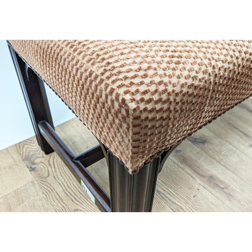 319 - WINDOW SEAT, 42cm x 105cm x 42cm H, brown textured fabric upholstery.