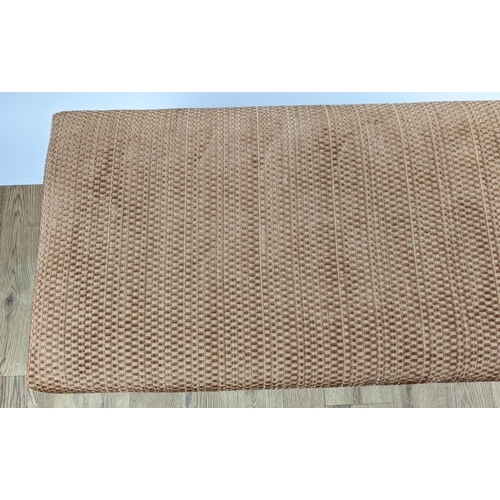 319 - WINDOW SEAT, 42cm x 105cm x 42cm H, brown textured fabric upholstery.