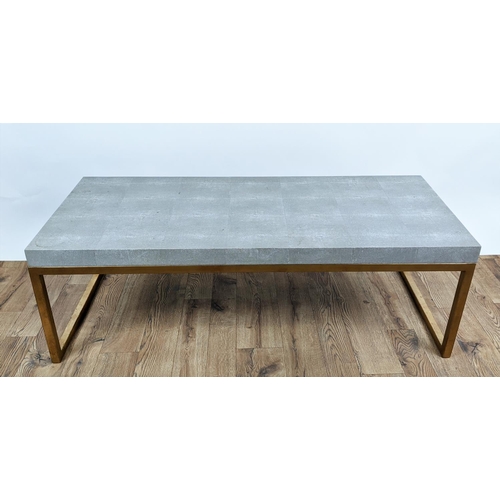 372 - OKA COFFEE TABLE, 120cm W x 51cm D x 40cm H, faux shagreen.