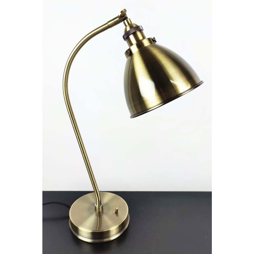 376 - DESK LAMPS, a pair, gilt metal, 61cm H at tallest. (2)