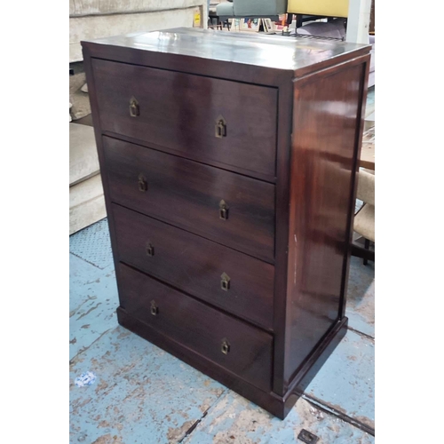 401 - CHEST OF DRAWERS, four with Oriental style handles, 55cm x 92cm x 134cm.