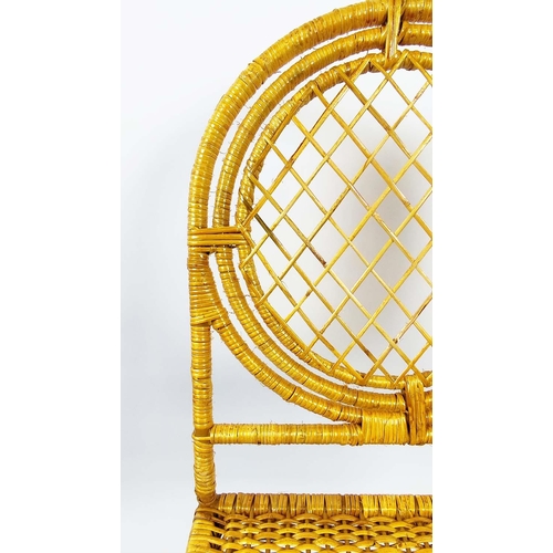 402 - DINING CHAIRS, a set of six, each 48cm W rattan. (6)