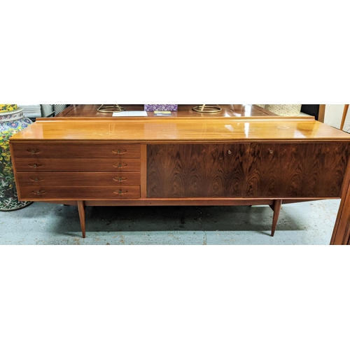 438 - SIDEBOARD, 230cm W x 51cm D x 79cm H, vintage.