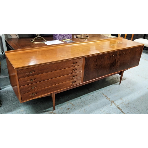 438 - SIDEBOARD, 230cm W x 51cm D x 79cm H, vintage.