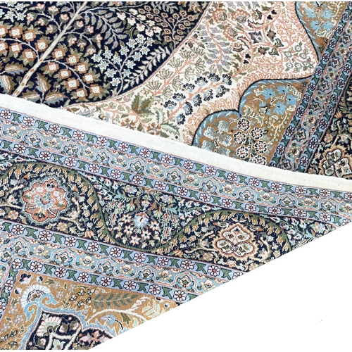 85 - FINE PART SILK TEHRAN DESIGN CARPET, 300cm x 205cm.