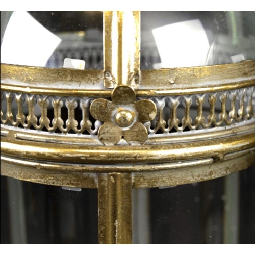 450 - STORM LANTERNS, a set of four, Regency style, gilt metal, 46cm H x 19cm diam. (4)