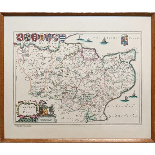 61 - AFTER JOHANNES BLAEU 'Maps of Britain lithographs', 50cm x 60cm, framed.