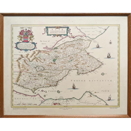 61 - AFTER JOHANNES BLAEU 'Maps of Britain lithographs', 50cm x 60cm, framed.