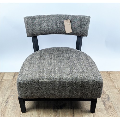 456 - SIDE CHAIR, 74cm high, 70cm wide, 62cm deep, contemporary design, grey fabric upholstered.