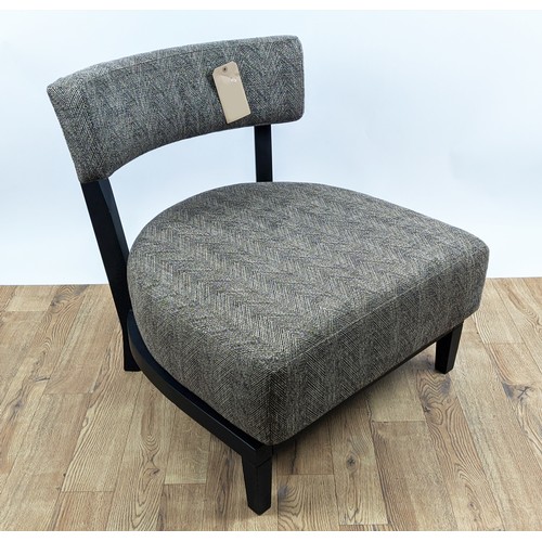 456 - SIDE CHAIR, 74cm high, 70cm wide, 62cm deep, contemporary design, grey fabric upholstered.