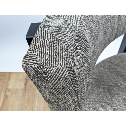 456 - SIDE CHAIR, 74cm high, 70cm wide, 62cm deep, contemporary design, grey fabric upholstered.