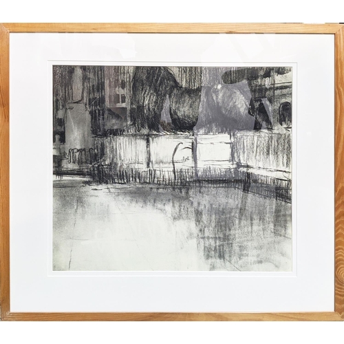 60 - KEITH ROBERTS 'Trafalgar Drawing', series IV, charcoal on paper, Christies label verso, 47.5cm x 55c... 