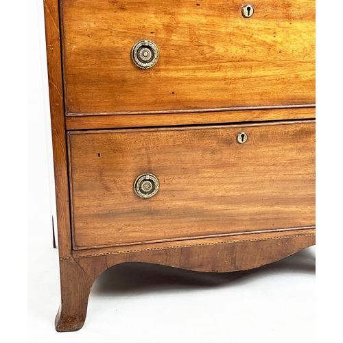 213 - CHEST, 77cm H x 65cm W x 40cm D, Regency mahogany, circa 1810, with divided top drawer, above two ot... 