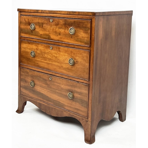 213 - CHEST, 77cm H x 65cm W x 40cm D, Regency mahogany, circa 1810, with divided top drawer, above two ot... 