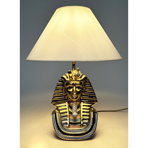 297 - TUTANKHAMUN LAMP,1980s Italian ceramic modelled as Tutankhamun (possibly Capodimonte), 48cm H.