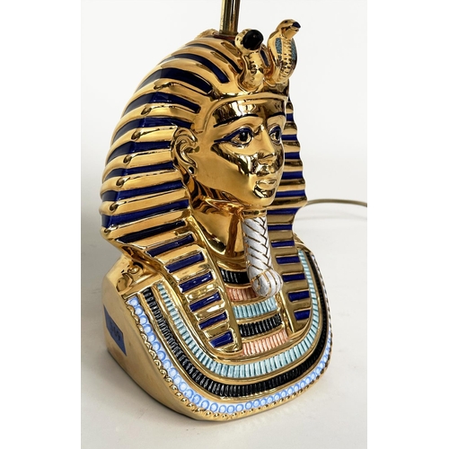 297 - TUTANKHAMUN LAMP,1980s Italian ceramic modelled as Tutankhamun (possibly Capodimonte), 48cm H.