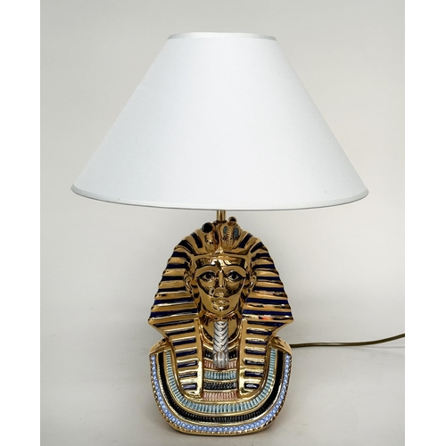 297 - TUTANKHAMUN LAMP,1980s Italian ceramic modelled as Tutankhamun (possibly Capodimonte), 48cm H.