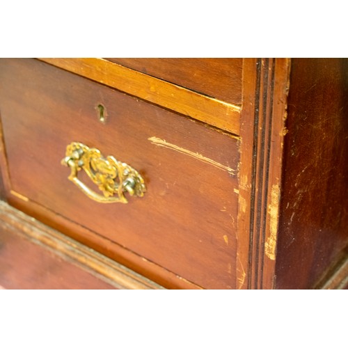 227 - PEDESTAL DESK, 73cm H x 107cm, x 60cm, late Victorian mahogany with brown leather top above nine dra... 