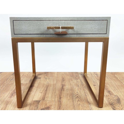 371 - OKA SIDE TABLE, 51cm W x 51cm D x 53cm H, faux shagreen.