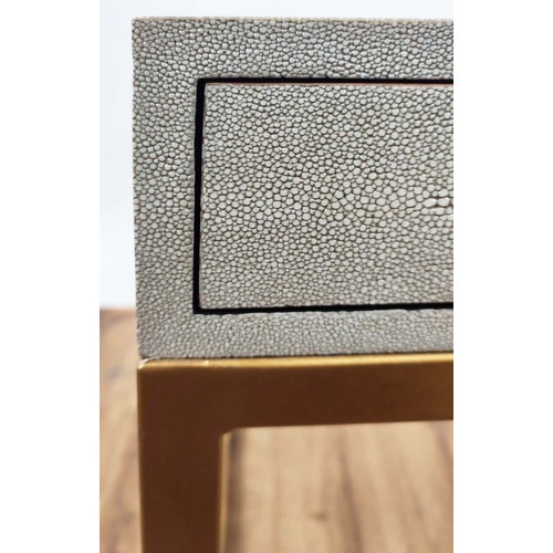 371 - OKA SIDE TABLE, 51cm W x 51cm D x 53cm H, faux shagreen.