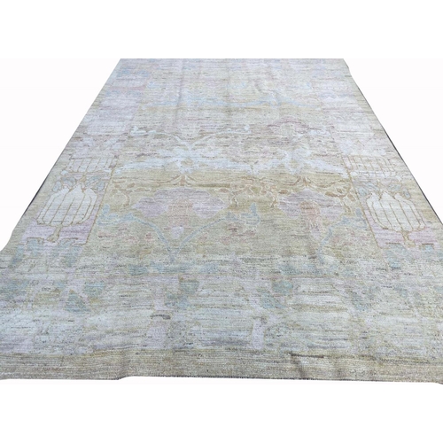 92 - ARTS AND CRAFTS DESIGN OUSHAK CARPET, 346cm x 250cm.