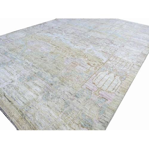 92 - ARTS AND CRAFTS DESIGN OUSHAK CARPET, 346cm x 250cm.