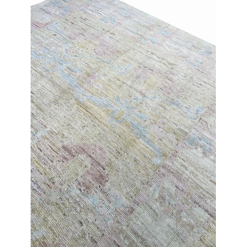 92 - ARTS AND CRAFTS DESIGN OUSHAK CARPET, 346cm x 250cm.