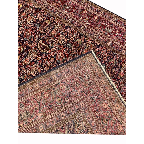 100 - ANTIQUE PAISLEY DESIGN KASHAN CARPET, 266cm x 183cm.