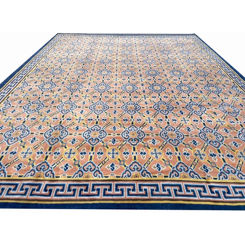 86 - FINE TIBETAN MEDITATION CARPET, 440cm x 350cm.