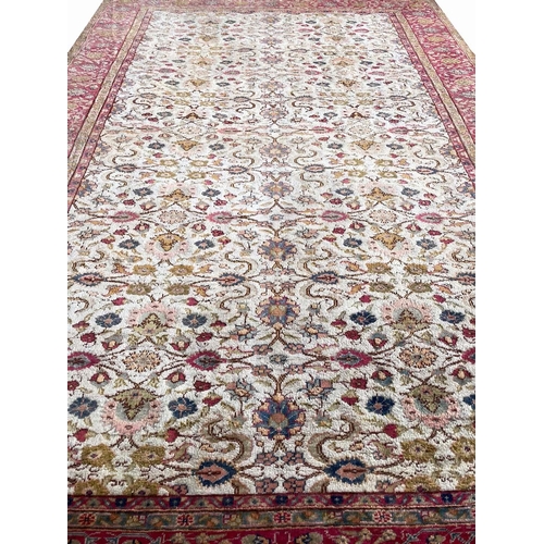 97 - VERY FINE TURKISH SILK KUM-KAPPI DESIGN RUG, 215cm x 138cm.