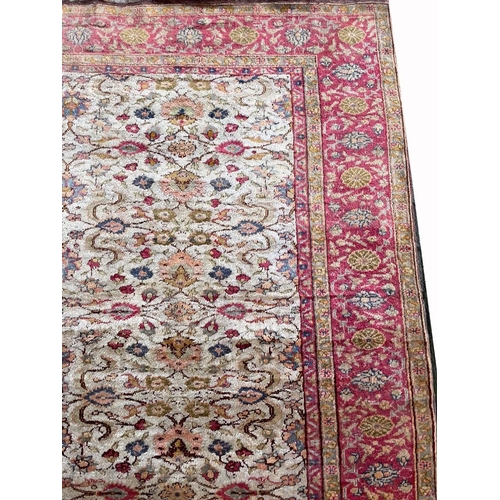 97 - VERY FINE TURKISH SILK KUM-KAPPI DESIGN RUG, 215cm x 138cm.