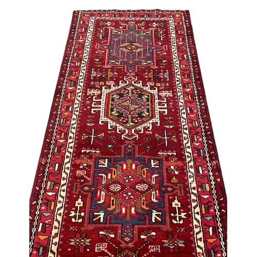 99 - PERSIAN KARAJA LONG RUNNER, 485cm x 90cm.