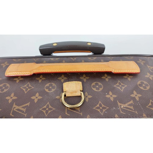 195 - LOUIS VUITTON PEGASE TROLLEY, monogram coated canvas with leather side and top handles, top ring for... 