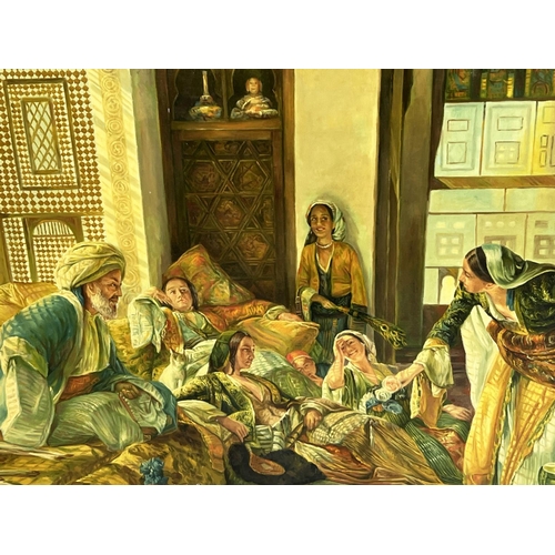 37 - LEON KERSH, 'Harem Scene', oil on canvas, 60cm x 90cm.