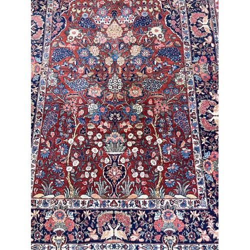 101A - ANTIQUE KASHAN RUG, 196cm x 130cm.